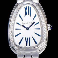 SA급 불가리 세르펜티 로마숫자 쿼츠 레이디스 35미리 보석/큐빅 세팅 화이트다이얼 BVL81798 xx