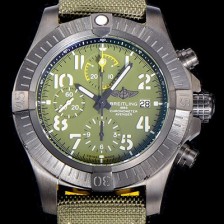 SA급 브라이틀링남성용  어벤져 크로노그래프 45미리 나이트미션 DLC코팅 티타늄 오토매틱 그린다이얼  BRE88817 xx