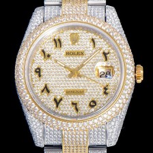 SA급 로렉스남성용  고퀄리티 데이저스트 41미리 금장시계 보석/큐빅세팅 투톤콤비 18K로즈골드 오토매틱 ROL40527 xx