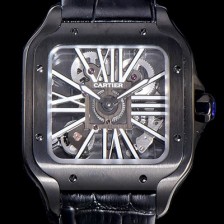 SA급 까르띠에남성용  산토스 더 까르띠에 수동/기계식 라지39.8미리 PVD 코팅 스켈레톤 다이얼 CAR64387 xx