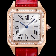 SA급 까르띠에여성용 산토스 두몽트 쿼츠 38미리 S/S  금장시계 보석/큐빅 튜닝 실버다이얼 CAR26865 xx