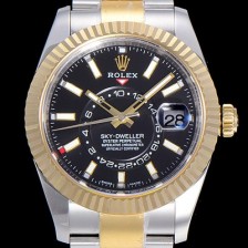 SA급 로렉스남성용 스카이더웰러 오이스터퍼페츄얼 39미리 18K 옐루골드 투톤콤비 오토매틱 블랙다이얼 ROL40446 xx