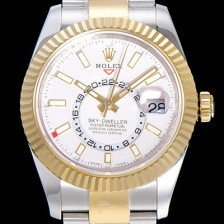 SA급 로렉스남성용 스카이더웰러 오이스터퍼페츄얼 39미리 18K 옐루골드 투톤콤비 오토매틱 화이트다이얼 ROL32445 xx