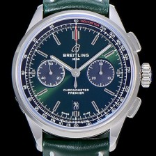 SA급 브라이틀링남성용 프리미에르 01 크로노그래프 오토매틱 42mm 그린 다이얼 BRE51348 xx