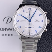 SA급 아이더블유씨 남성용시계 베스트 신형 포르투기즈 IW371617 크로노그래프 오토매틱 ETA7750-2 타입 41mm 메탈줄 화이트 다이얼 iwc64681 xx