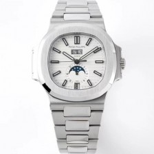 SA급 파텍필립 남성용 노틸러스 5726/1A-010 오토매틱 Cal.324 타입 40미리 문페이즈 메탈줄/밴드 화이트다이얼 PAT75439 xx