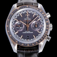 SA급 오메가 남성용 스피드마스터 라싱 크로노메터 44미리 오토매틱 P.9900 18K로즈골드 라인베젤 가죽밴드블랙다이얼 OMG79592 xx