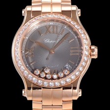 SA급 쇼파드 여성용 해피 스포츠 36미리 오토매틱 ETA2892-2 18K 로즈골드 최상급 쥬얼셋팅 메탈시계 그레이다이얼 CHO73673 xx