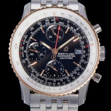 SA급 브라이틀링 남성용 네비타이머 크로노그래프 오토매틱 A7750-2 41미리 메탈시계 투톤콤비 18K로즈골드 블랙다이얼 BRE75674 xx