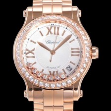 SA급 쇼파드 여성용 해피 스포츠 36미리 오토매틱 ETA2892-2 18K 로즈골드 최상급 쥬얼셋팅 메탈시계 화이트다이얼 CHO73664 xx