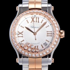 SA급 쇼파드 여성용 해피 스포츠 36미리 오토매틱 ETA2892-2 18K 로즈골드 최상급 쥬얼셋팅 메탈시계 화이트다이얼 CHO73646 xx