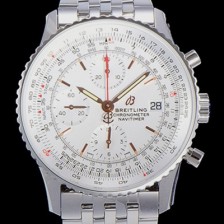 SA급 브라이틀링 남성용 네비타이머 크로노그래프 오토매틱 A7750-2 41미리 메탈시계 화이트다이얼 BRE75641 xx