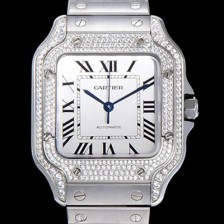 SA급 까르띠에 남성용 산토스 더 까르띠에 WJSA0006 오토매틱 ETA2892-2 보석시계 35.1미리 화이트다이얼 CAR11472 xx