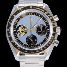 SA급 오메가 남성용 스피드마스터 크로노그래프 아폴로 11 50주년기념 수동형 42미리 메탈줄 블루다이얼 OMG79568 xx