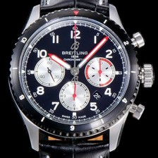 SA급 브라이틀링 남성용 네비타이머 에비에이터 8 오토매틱 크로노그래프 ETA7750-2 타입  43미리 블랙다이얼 BRE75582 xx