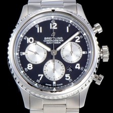 SA급 브라이틀링 남성용 네비타이머 에비에이터 8 오토매틱 크로노그래프 ETA7750-2 타입 43미리 메탈줄 블랙다이얼 BRE75573 xx