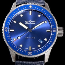 SA급 블랑팡 남성용 하이퀄리티 피프티 패덤스 오토매틱 티타늄케이스 칼리버 1315타입 43.6미리 미리바티스카프 리얼 세라믹 UP!! 다이버 워치 블루다이얼 BLA77856 xx
