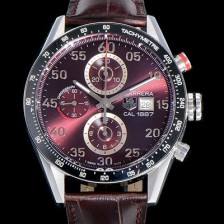 SA급 태그호이어 남성용 까레라1887 베스트 최신버전 업그레이드형 V6사 CAR2A10.FC6235 크로노그래프 브라운 다이얼 오토매틱 무브먼트 TAG73969 xx