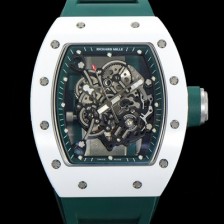 SA급 리차드밀레 남성용 RM055 세라믹 제질 수동형 무브먼트 50미리 러버밴드 스켈레톤 다이얼 RIC73911 xx