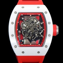 SA급 리차드밀레 남성용 RM055 세라믹 제질 수동형 무브먼트 50미리 러버밴드 스켈레톤 다이얼 RIC73972 xx