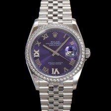 SA급 로렉스 남성용 데이저스트 m126284 로마인덱스 36mm 보석/큐빅 오토매틱 Cal.3235 무브먼트 퍼플 다이얼 rol5359 xx