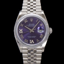 SA급 로렉스 남성용 데이저스트 m126234 로마인덱스 36mm 오토매틱 Cal.3235 무브먼트 퍼플 다이얼 rol5356 xx