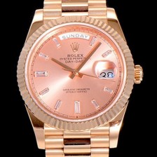 SA급 로렉스 남성용 데이데이트 오토매틱 로즈골드 올금 금장시계 이티애이 2836-2 40미리 핑크다이얼 3열 브레이슬릿 ROL79533 xx