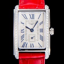 SA급 론진 돌체비타 스텐레스스틸 보석/큐빅 셋팅 쿼츠L178.2 20.8미리 악어가죽 화이트다이얼 CAR11345 xx