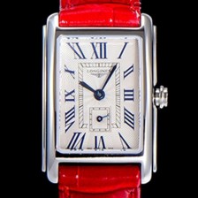 SA급 론진 여성용 돌체비타 스텐레스스틸 쿼츠L178.2 20.8미리 악어가죽 화이트다이얼 CAR11336 xx