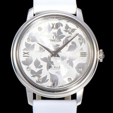 SA급 오메가 여성용 드빌 프레스티지 32.7미리 쿼츠 4061타입 레이디 소가죽줄 화이트다이얼 OMG79479 xx