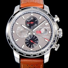 SA급 쇼파드 남성용 밀레 밀리아 GTS 크로노그래프 44미리 오토매틱 A7750-2 가죽줄 그레이 다이얼 CHO73581 xx