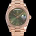 SA급 로렉스 남성용 데이데이트 18K 로즈골드 3255 오토매틱 40미리 그린다이얼 3열 브레이슬릿 rol79261 xx