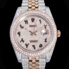 SA급 로렉스 남성용 데이져스트 오토매틱 아시안 2824-2 타입  41mm  18K 로즈골드 904L 다이아몬드 메탈줄 보석다이얼  rol64928 xx