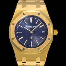 SA급 오데마피게 로얄오크 점보 엑트라-씬 오토매틱 Cal.2121 타입 39mm 남성용 18K옐루골드도금 블랙다이얼 aud14859 xx