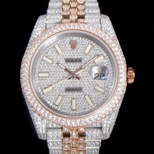 SA급 로렉스 남성용 데이져스트 오토매틱 아시안 2824-2 타입  41mm 18K 로즈골드 904L 다이아몬드 메탈줄 보석다이얼  rol64518 xx