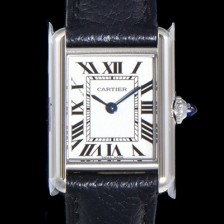 SA급 까르띠에 여성용 탱크 머스트 WSTA0042 로마 인덱스 29.5mm 화이트 다이얼 가죽줄 쿼츠 무브먼트 CAR08316 xx