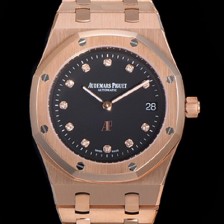 SA급 오데마피게 로얄오크 점보 엑트라-씬 오토매틱 Cal.2121 타입 39mm 남성용 18K핑크골드도금 블랙다이얼 aud02968 xx