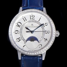 SA급 예거르꿀뜨르 여성용 랑데뷰 문미듐 q3578430 오토매틱 Cal.935타입 34mm  보석/다이아 베젤 가죽줄 화이트다이얼 jag76015 xx