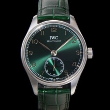 SA급 아이더블유씨 남성용 포르투기즈 IW358310 오토매틱 수정형 82200타입 무브 40.4mm 가죽줄 그린 다이얼  iwc26318 xx