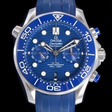 SA급 오메가 남성용 씨마스터 디버 300M 코엑시얼 크로노그래프 P. 9900타입 44mm 러버우레탄밴드 블루다이얼   omg54790 xx