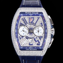 SA급 프랭크뮬러 남성용 뉴 사라토거 오토매틱 크로노그래프 A7750-2타입 44mm 보석/다이아셋팅 가죽줄 보석다이얼 fra19026 xx