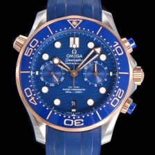 SA급 오메가 남성용 씨마스터 디버 300M 코엑시얼 크로노그래프 P. 9900타입 44mm 러버우레탄밴드 블루다이얼   omg25160 xx