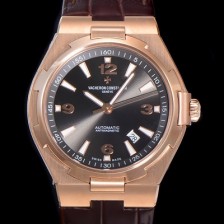 SA급 바쉐런 콘스탄틴 남성용 오버시즈 오토매틱 9015타입 42mm 금장시계 가죽줄 블랙다이얼 vac97061 xx