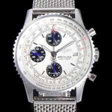 SA급 브라이틀링 남성용 네비타이머 1 크로노그래프 오토매틱 A7750타입 41미리 메탈시계 화이트 다이얼 bre23940 xx