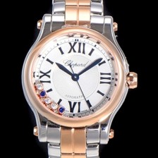 SA급 쇼파드 여성용 해피스포츠 다이아몬드 오토매틱 A2892-2 타입 30mm 금장시계 메탈줄 화이트다이얼 cho92084 xx