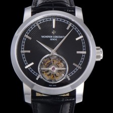 SA급 바쉐런콘스탄틴 남성용 트레디셔널 투어빌론 수동기계식 42mm 가죽줄 블랙다이얼 vac25769 xx