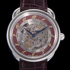 SA급 애르메스 남성용 아쏘 오토매틱 41mm 가죽줄 스켈래톤 다이얼 her72680 xx