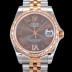 SA급 로렉스 여성용 데이져스트 로즈골드 2836오토매틱 31mm 보석/다이아 베젤 메탈줄 5열밴드 브라운다이얼 rol05183 xx
