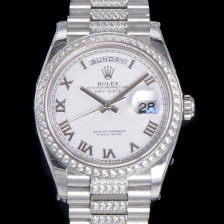 SA급 로렉스 남성용 데이데이트 오토매틱 Cal.3235타입 36mm 다이아베젤부착 메탈줄 화이트다이얼 rol46573 xx