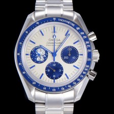 SA급 오메가 남성용 스피더마스터 기념시리즈 실버 스누피 어워드 수동기계식 42mm 메탈줄 화이트다이얼   omg46231 xx